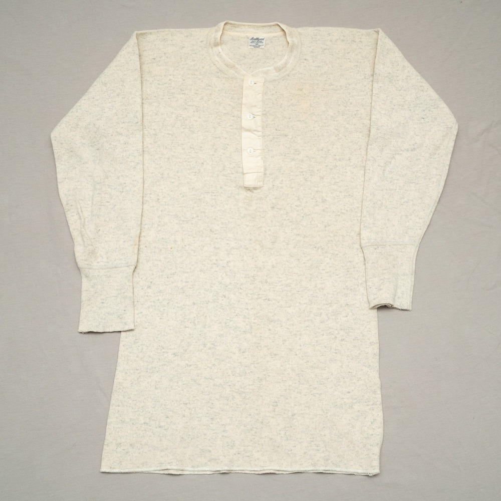 Vintage 1950s 50s Healthgard Montgomery Ward Wool Cotton Blend Henley Thermal 44